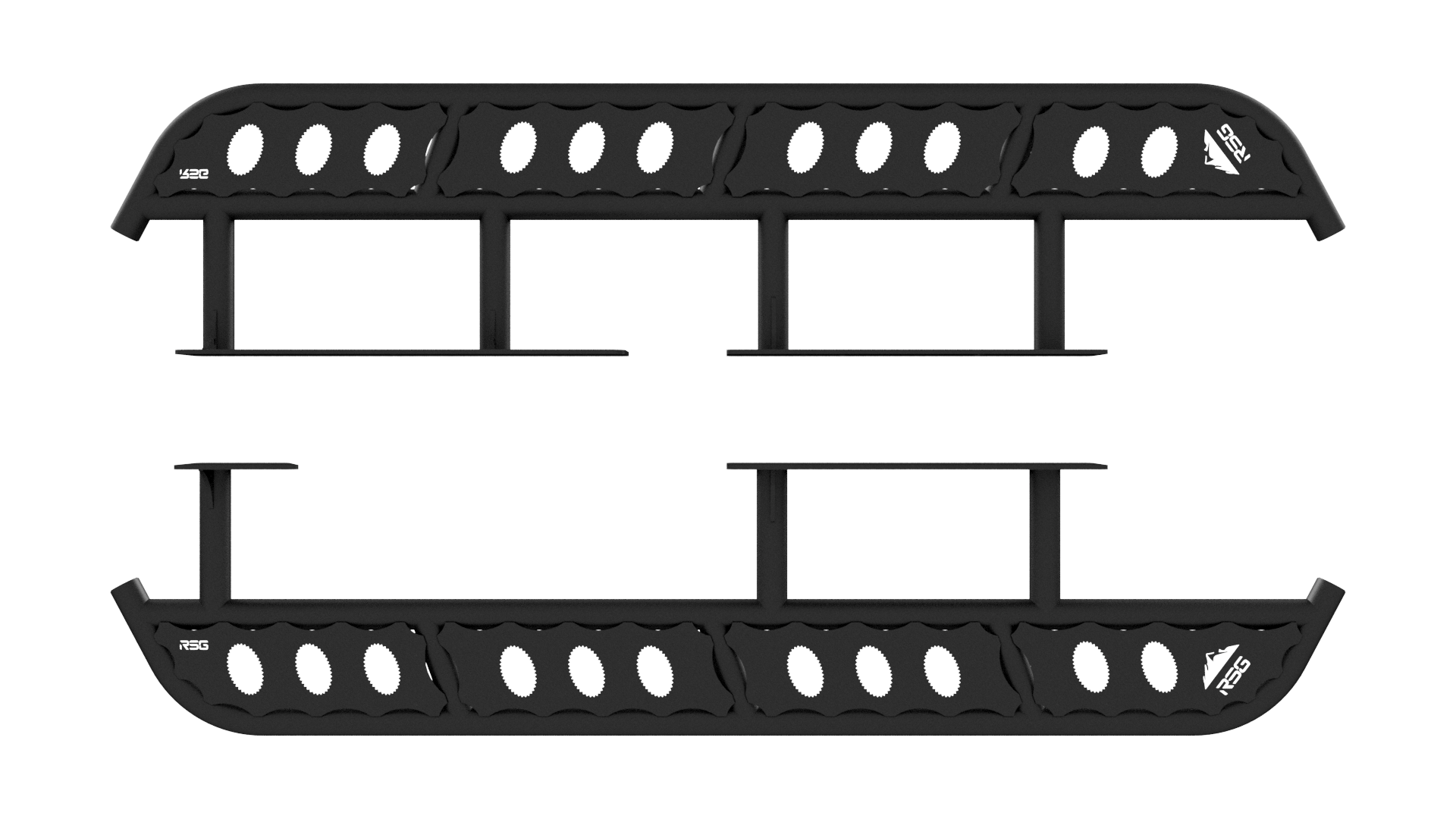 2010-2024 Toyota 4Runner Flat Sliders With Grip Top Plate **No Kick Out**