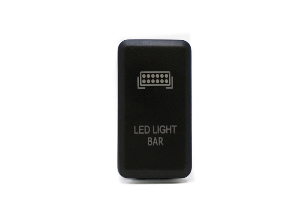 Black LED light bar rocker switch for off-road or overlanding vehicles