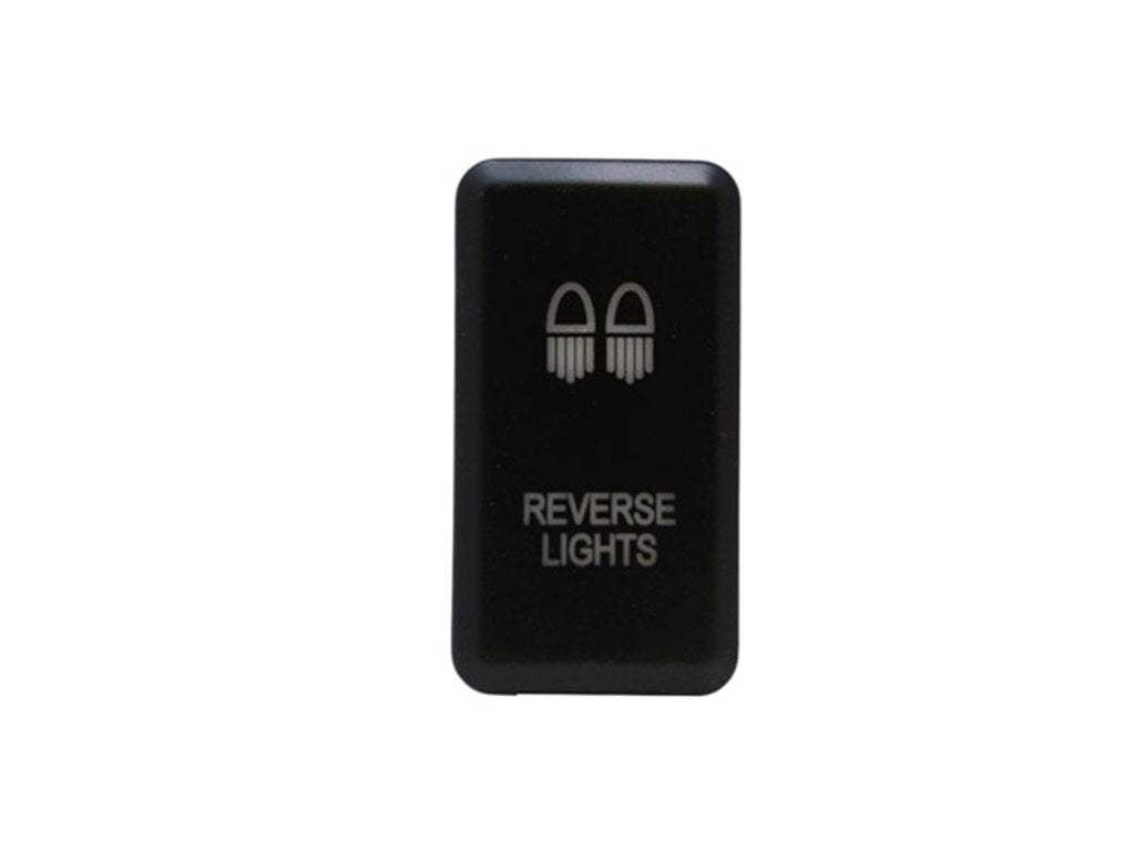 Black rectangular reverse lights switch for off-road vehicles or overlanding gear