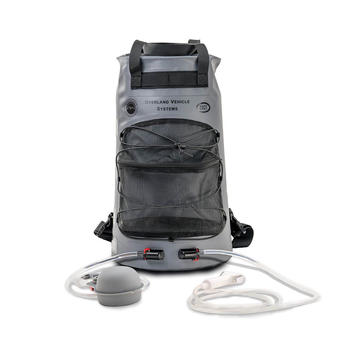 Overland Vehicle Systems 23 qt portable camp shower with foot pump and nozzle