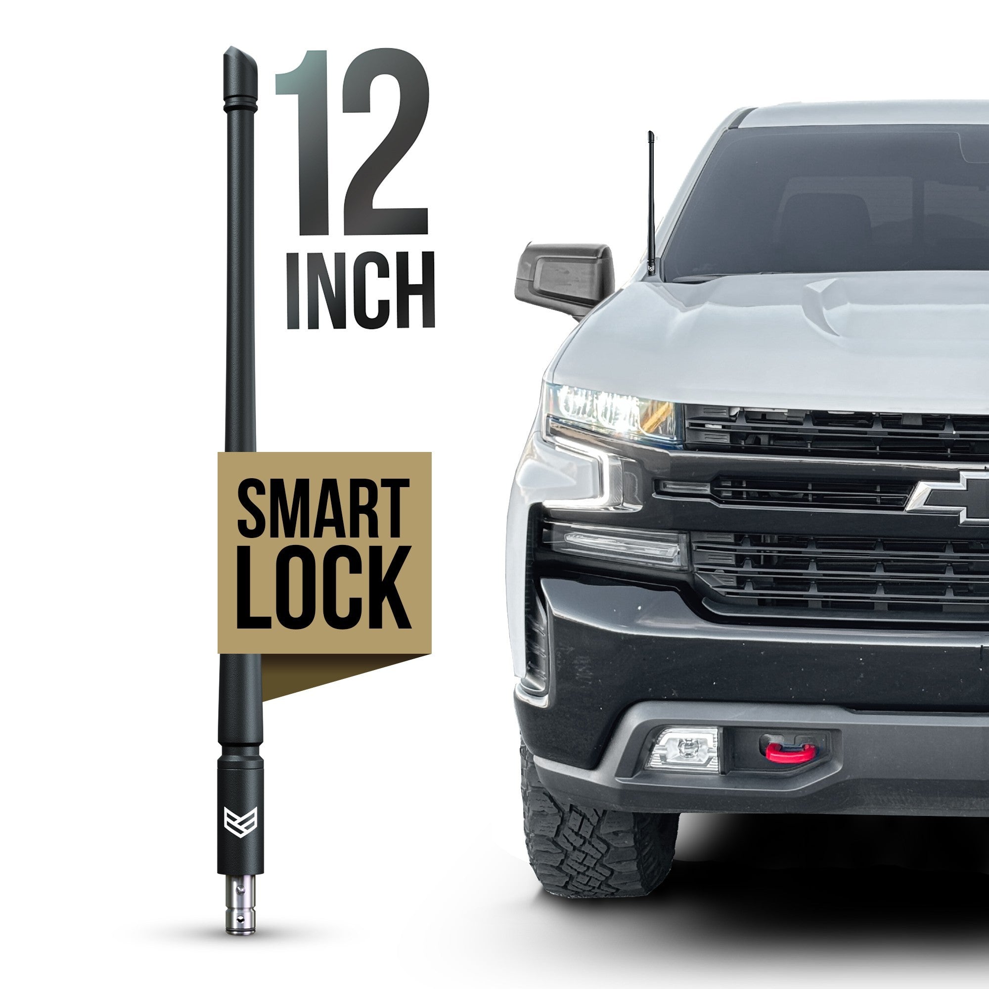 02ChevySilveradoGMCSierra12InchtextShortStubbyAntennaRoninFactoryFlexibleSmartLocksmartguard - NVMOS