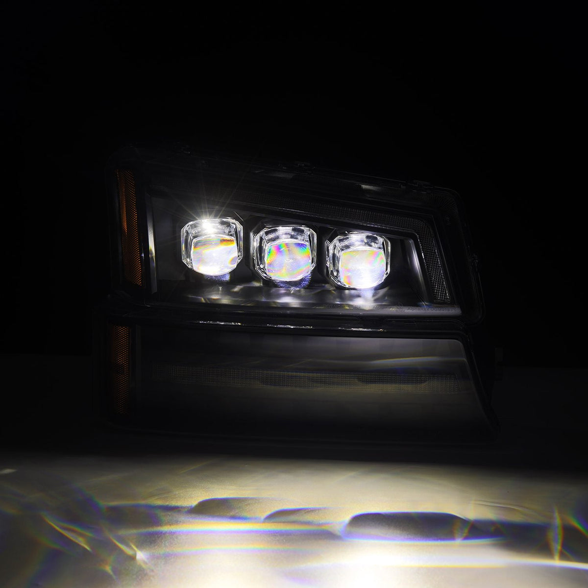 AlphaRex NOVA-Series LED Projector Headlights with Bumper Lights for Chevrolet Silverado 1500 / Chevrolet Silverado HD 2500/3500 - Black