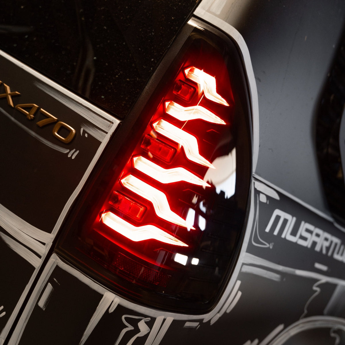 AlphaRex LUXX-Series LED Tail Lights for Lexus GX 470 - Black Smoke