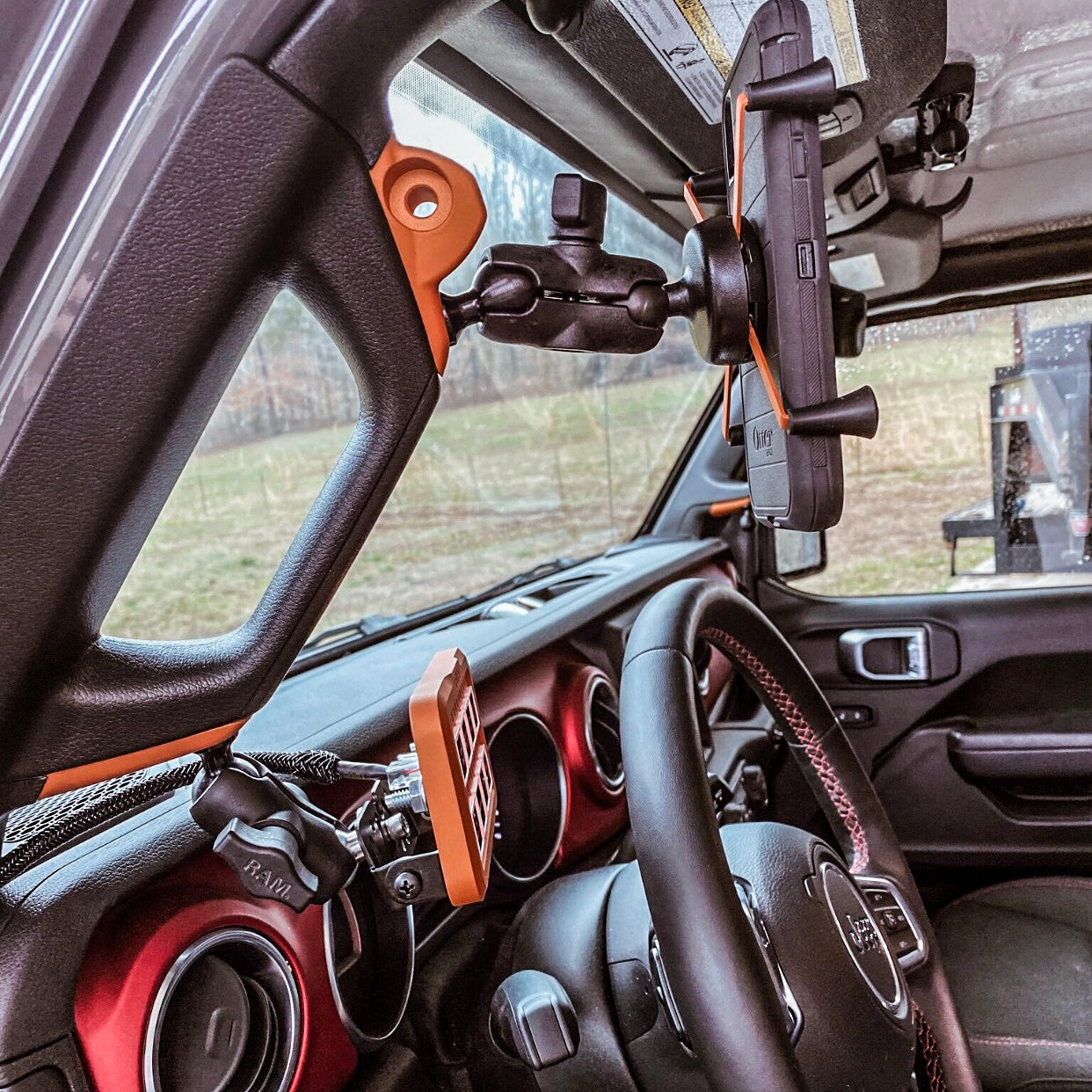 Espejo retrovisor lateral de pilar A Gladiator JT con montaje en base para conductor o pasajero