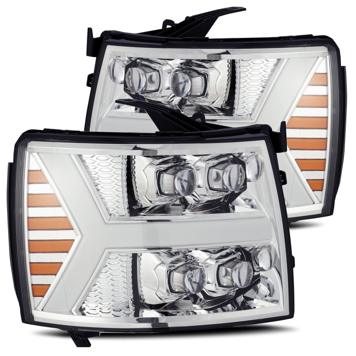 AlphaRex NOVA-Series LED Projector Headlights for Chevrolet Silverado 1500 / Chevrolet Silverado HD 2500/3500 - Chrome
