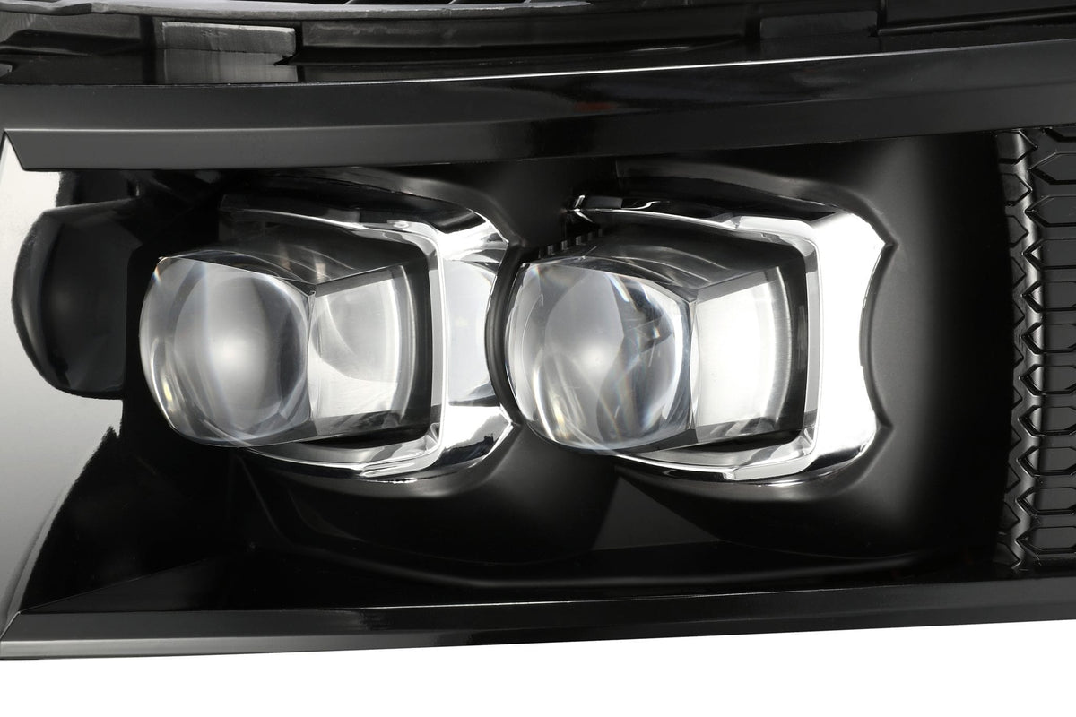 AlphaRex NOVA-Series LED Projector Headlights for Chevrolet Silverado 1500 / Chevrolet Silverado HD 2500/3500 - Jet Black