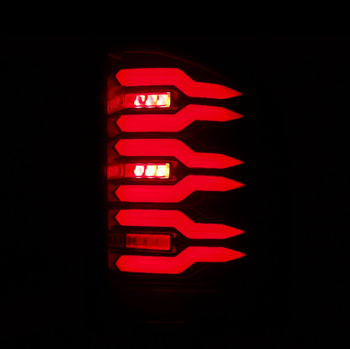 AlphaRex LUXX-Series LED Tail Lights for Chevrolet Silverado 1500 / Chevrolet Silverado HD 2500/3500 - Black Red