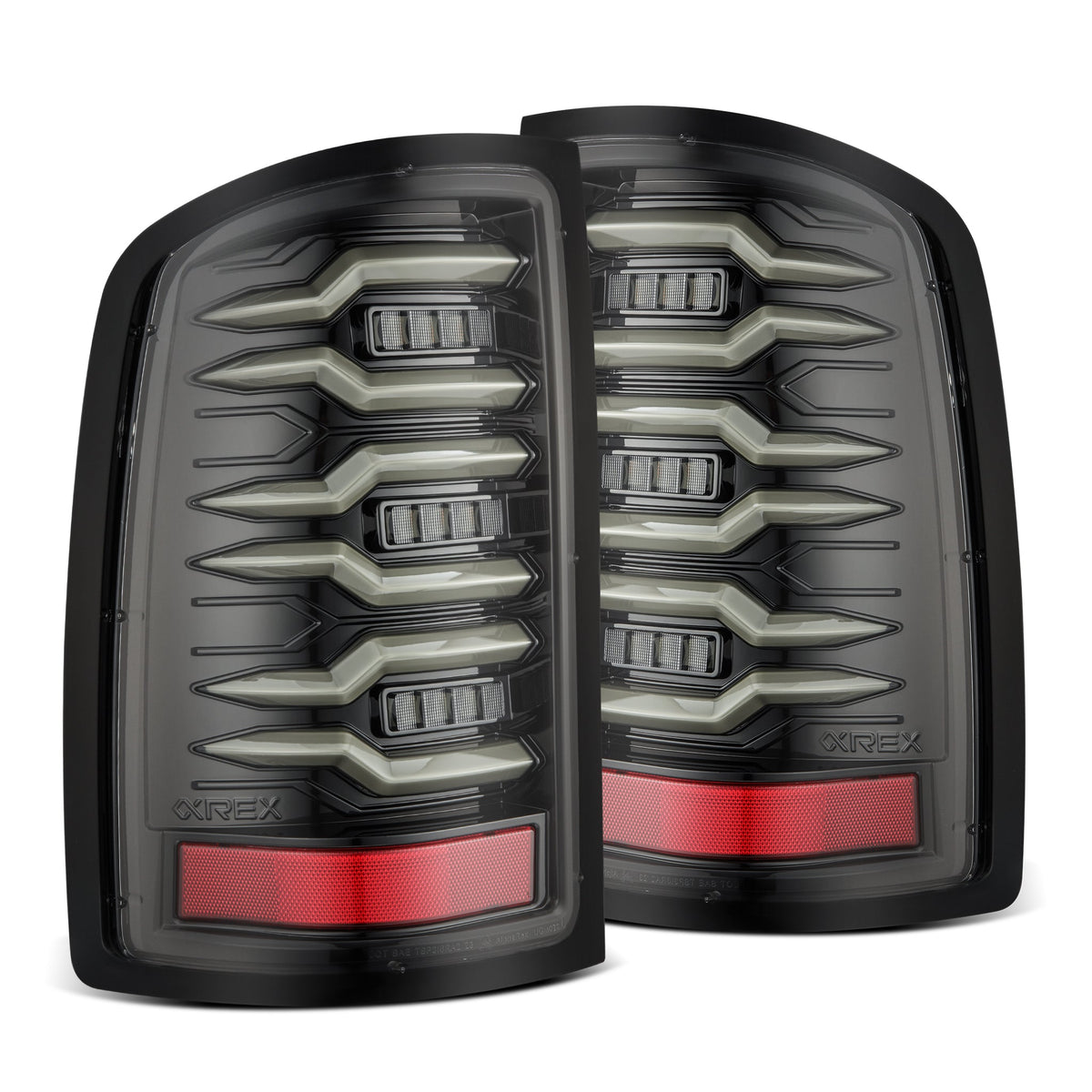 AlphaRex LUXX-Series LED Tail Lights for GMC Sierra 1500 / GMC Sierra HD 2500/3500 - Alpha-Black