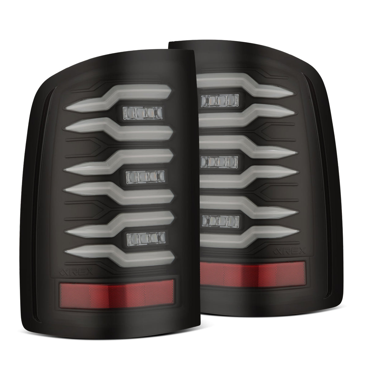 AlphaRex LUXX-Series LED Tail Lights for GMC Sierra 1500 / GMC Sierra HD 2500/3500 - Black Smoke