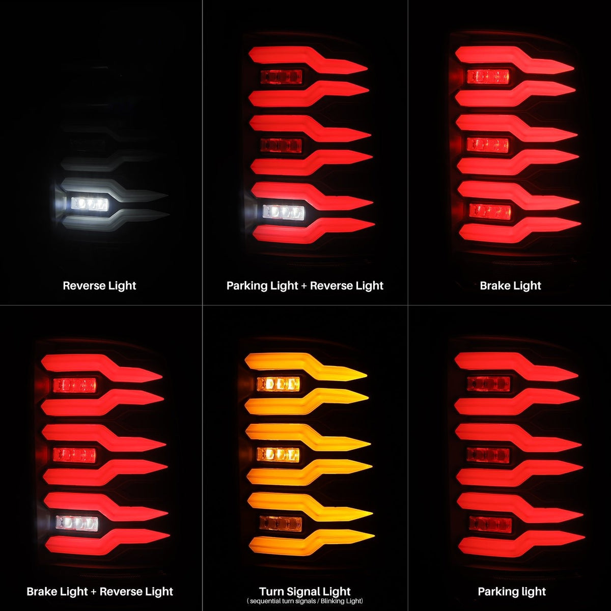 AlphaRex LUXX-Series LED Tail Lights for GMC Sierra 1500 / GMC Sierra HD 2500/3500 - Black Smoke