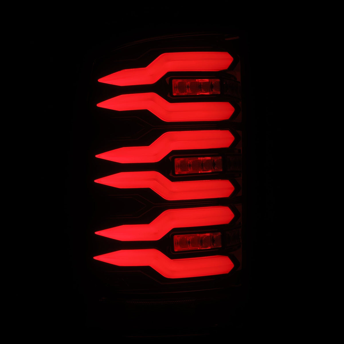 AlphaRex LUXX-Series LED Tail Lights for GMC Sierra 1500 / GMC Sierra HD 2500/3500 - Black Red