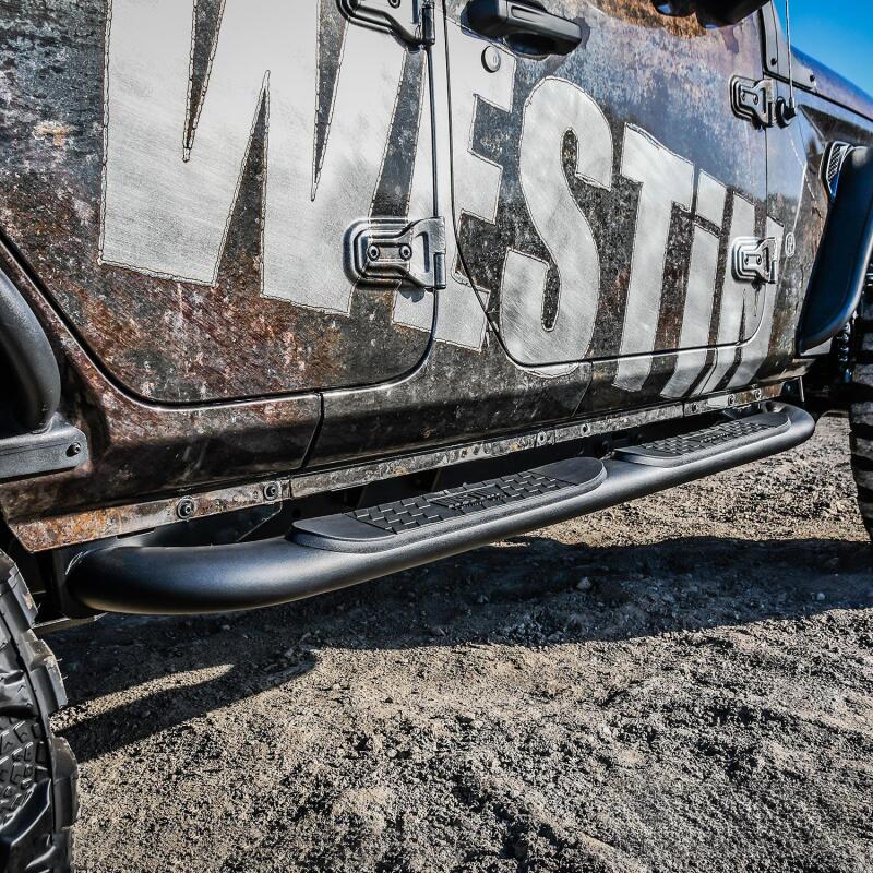 Westin Platinum 4 Oval Nerf Step Bars, fits Jeep Wrangler
