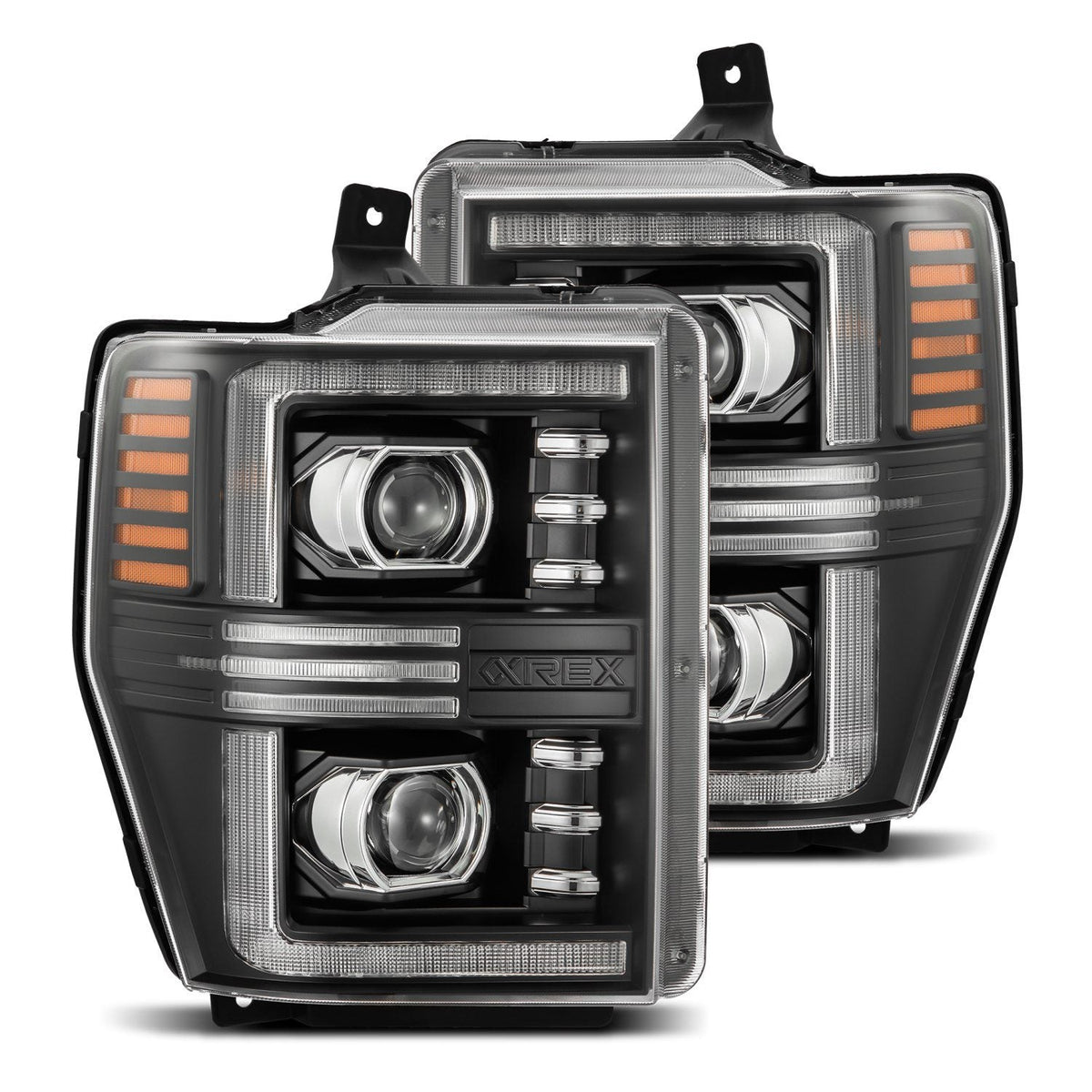 AlphaRex PRO-Series Halogen Projector Headlights for Ford Super Duty / Ford Excursion - Black