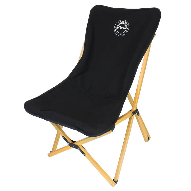 Overland Vehicle Systems Kick It collapsible camp chair with bamboo frame and storage bag