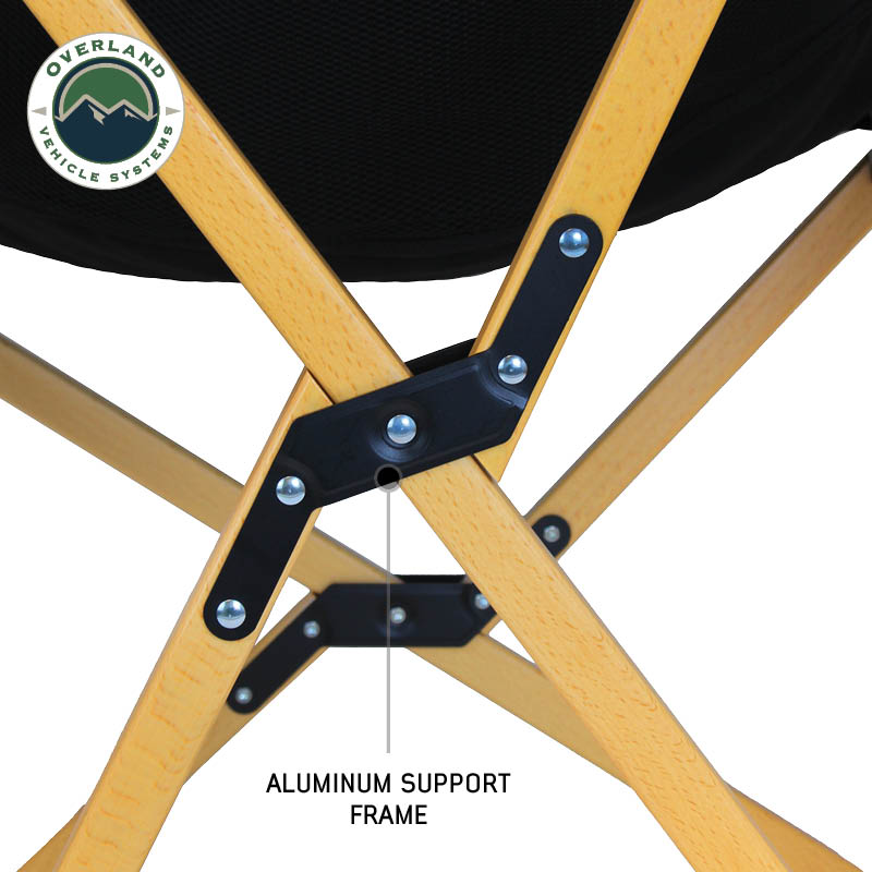Overland Vehicle Systems Kick It collapsible camp chair with bamboo frame and storage bag - view 5