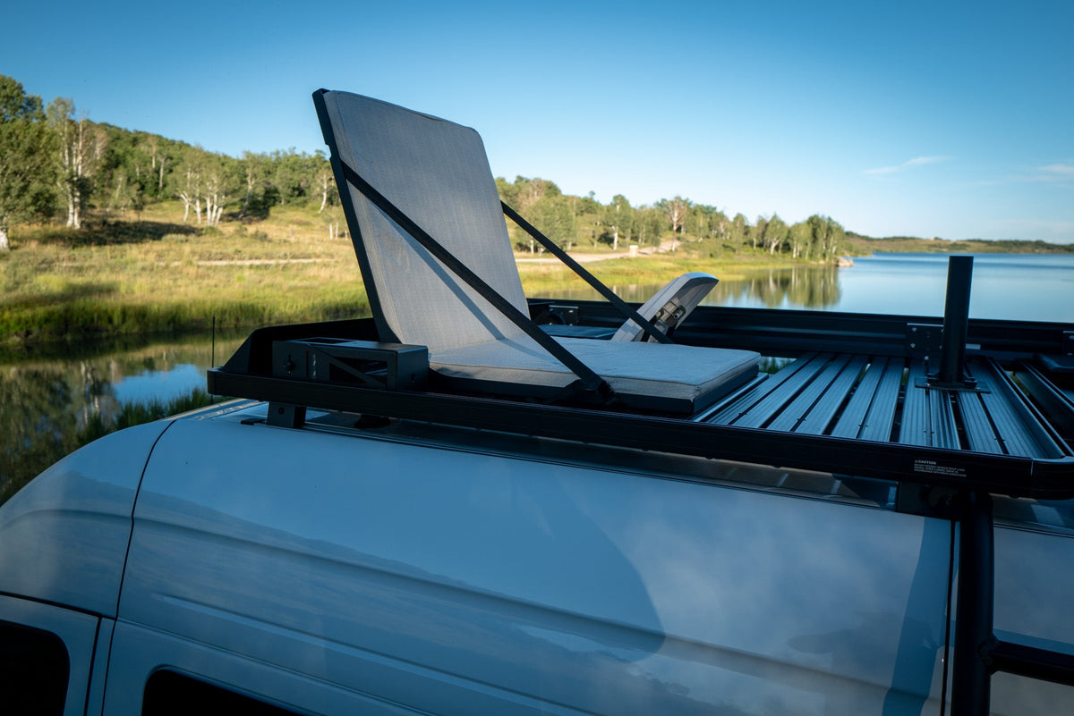 Canyon Adventure Vans Rooftop Lounge seating system for van roof racks