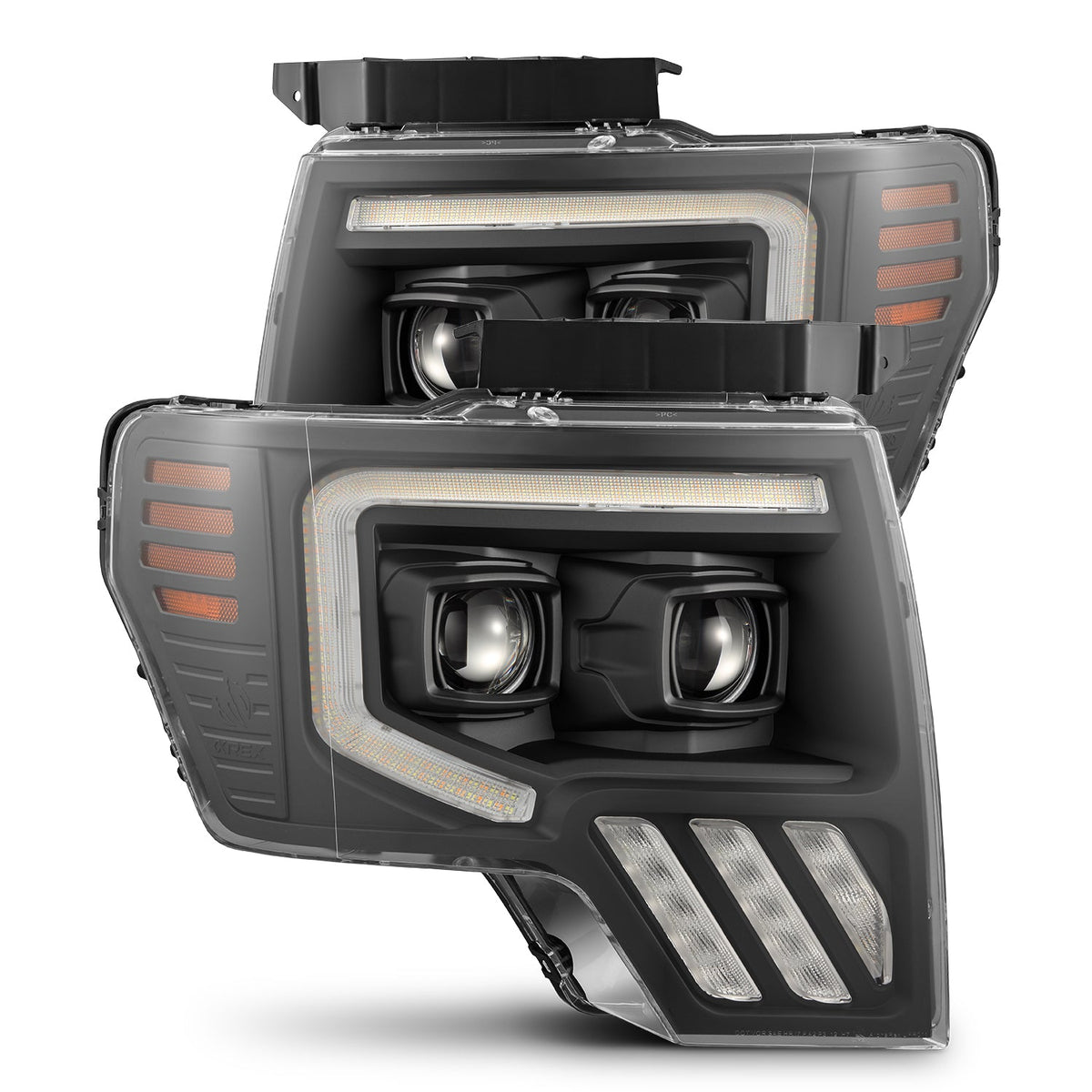 AlphaRex MK II PRO-Series Halogen Projector Headlights for Ford F-150 - Black