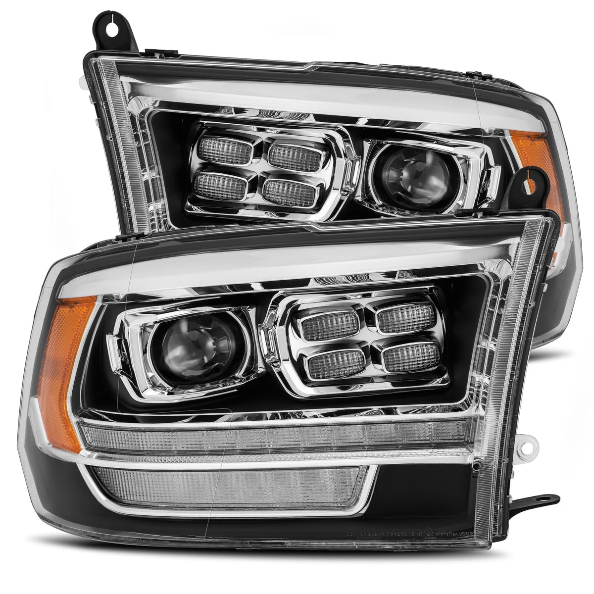 AlphaRex LUXX-Series LED Projector Headlights (5th Gen 2500 Style) for Ram 1500 / Ram 2500/3500 - Black