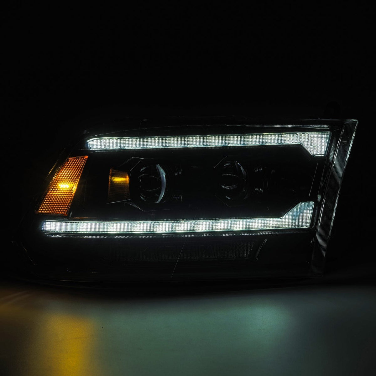 AlphaRex MK II LUXX-Series LED Projector Headlights (5th Gen 2500 Style) for Ram 1500 / Ram 2500/3500 - Alpha-Black