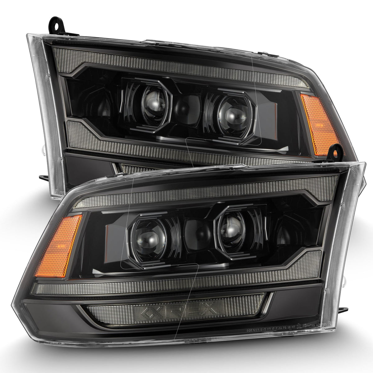 AlphaRex MK II LUXX-Series LED Projector Headlights (5th Gen 2500 Style) for Ram 1500 / Ram 2500/3500 - Alpha-Black