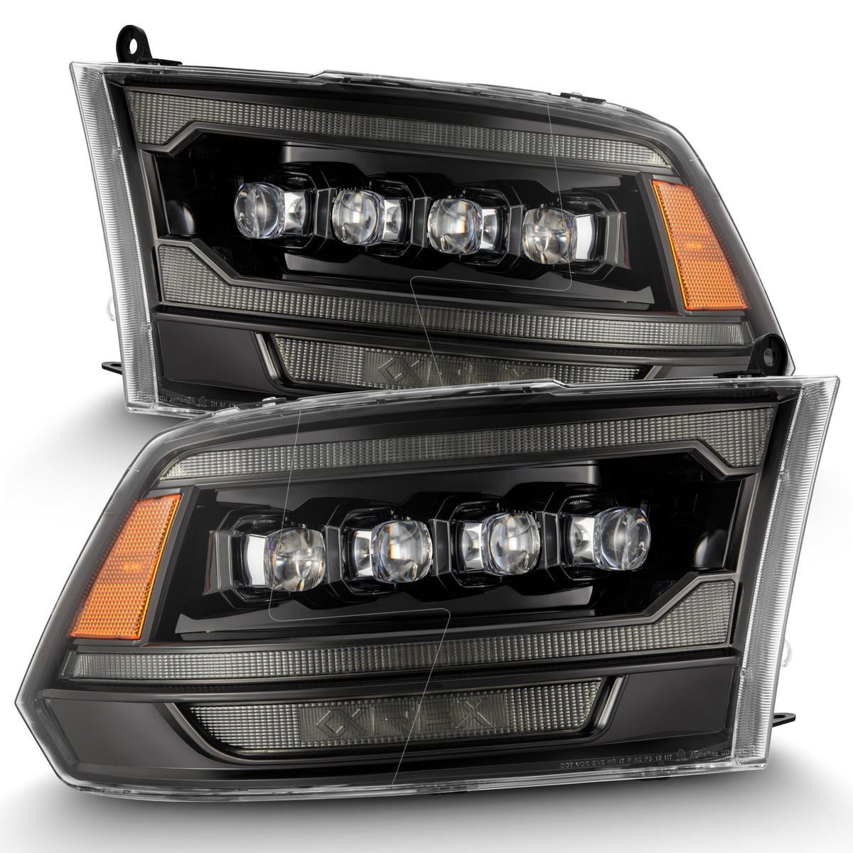 AlphaRex MK II NOVA-Series LED Projector Headlights (5th Gen 2500 Style) for Ram 1500 / Ram 2500/3500 - Alpha-Black
