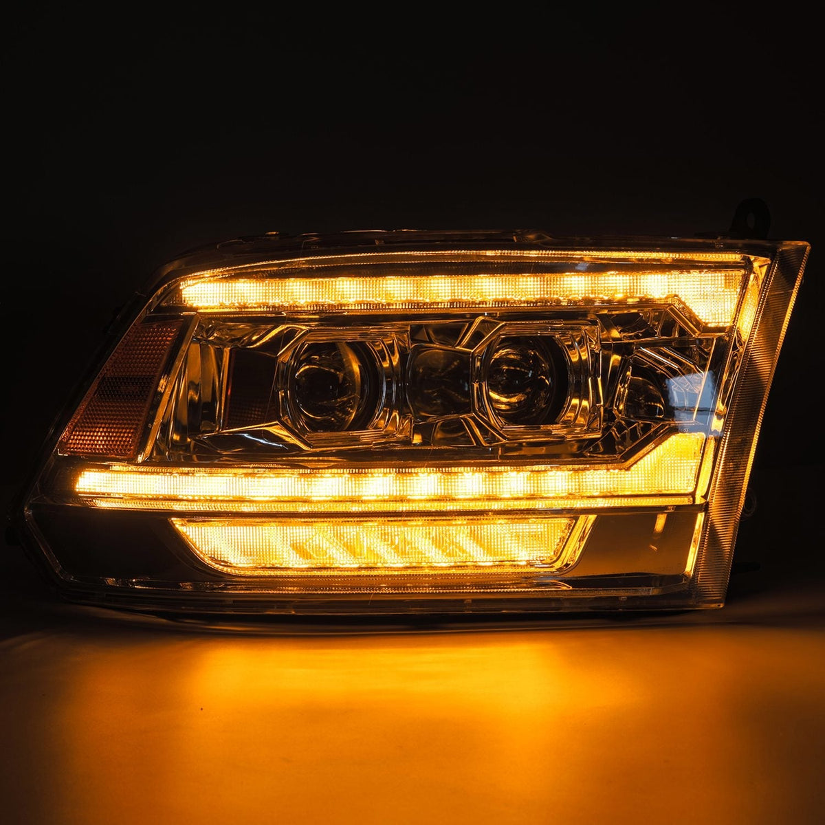 AlphaRex MK II PRO-Series Halogen Projector Headlights (5th Gen 2500 Style) for Ram 1500 / Ram 2500/3500 - Chrome