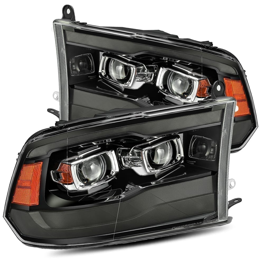 AlphaRex MK II PRO-Series Halogen Projector Headlights for Ram 1500 / Ram 2500/3500 - Jet Black