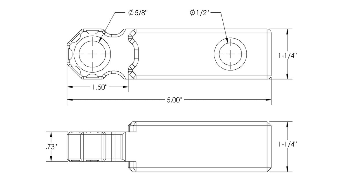 Agency 6 1.25 inch shackle block assembly in earth grey for universal fit