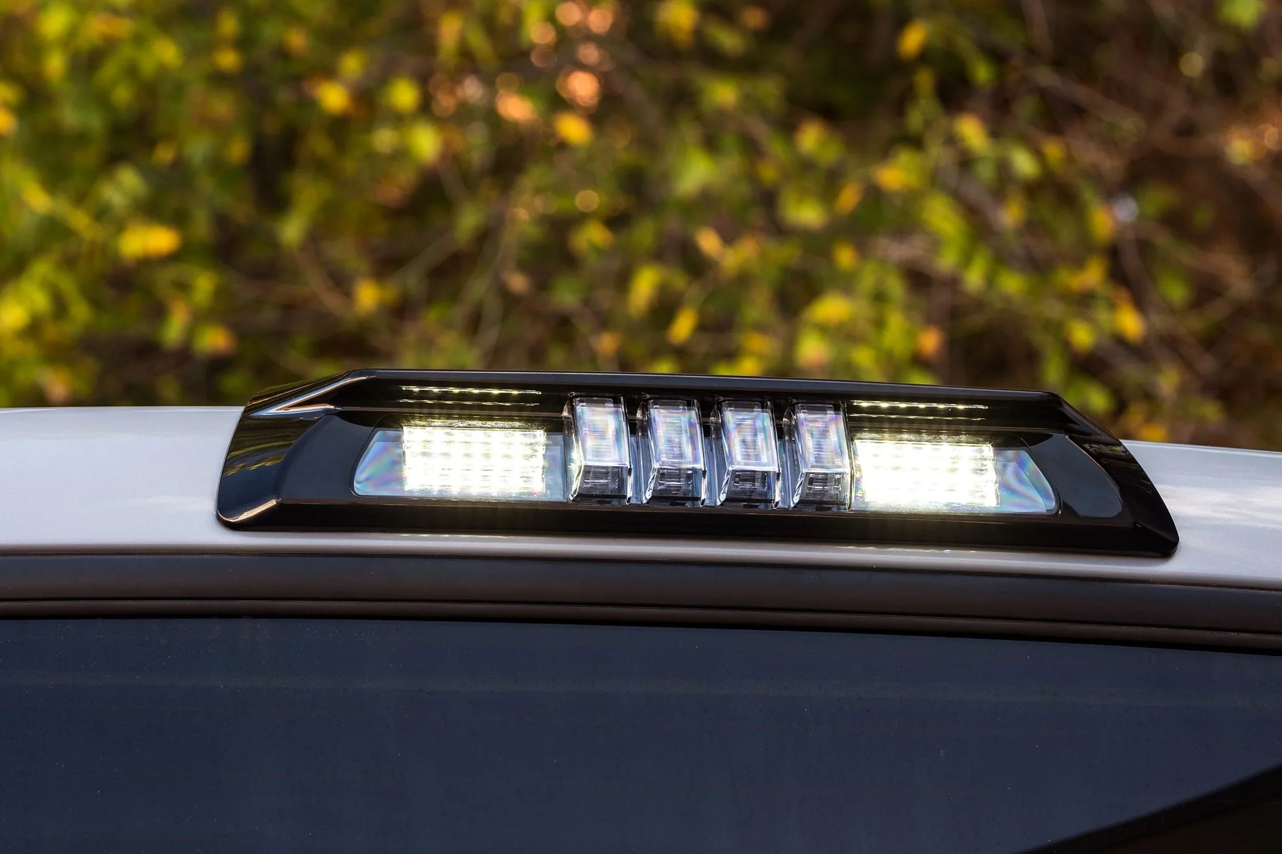 LED cab roof light mounted on a vehicle, ideal for overlanding and expedition trucks