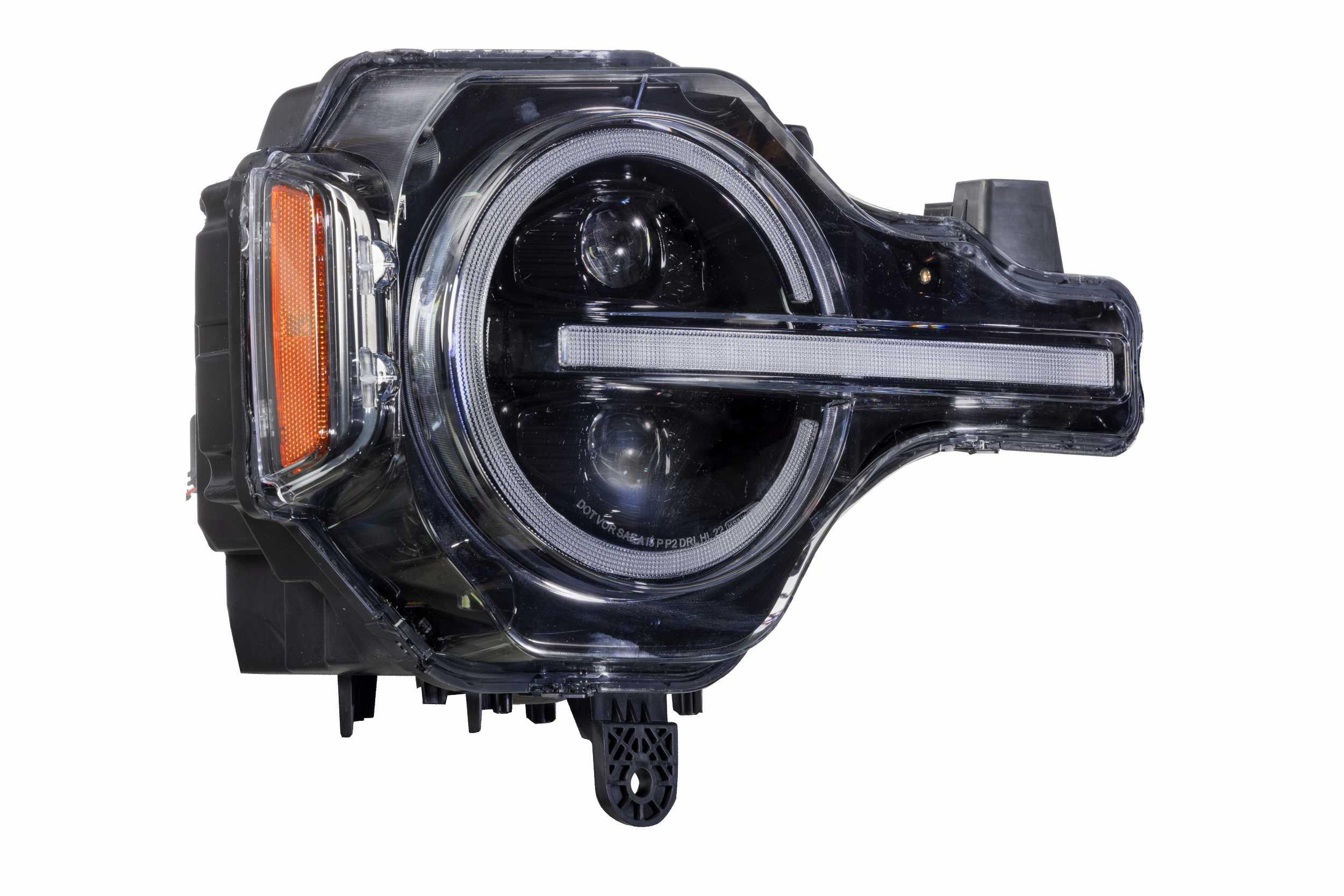 LED projector headlight assembly with halo and amber side marker for Toyota 4Runner