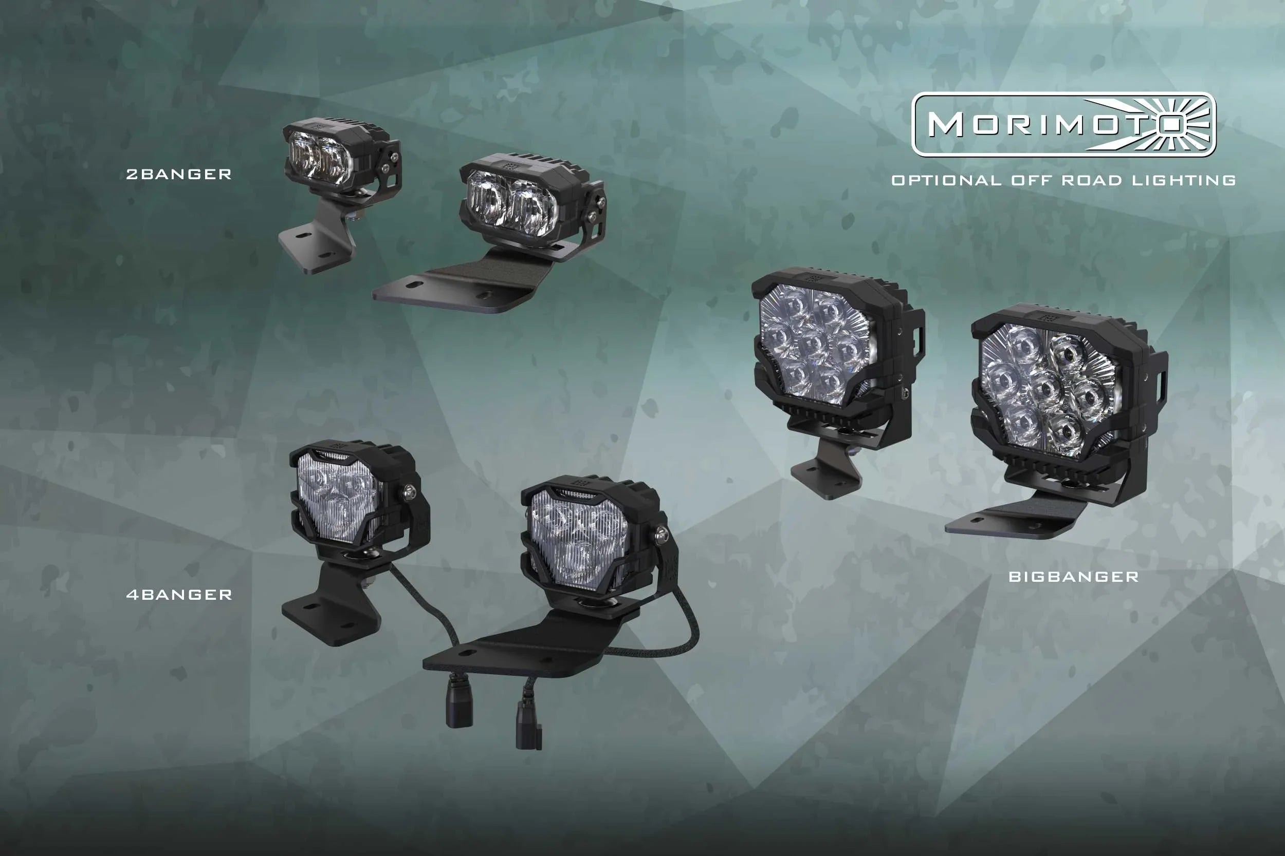 Morimoto off-road vehicle lighting options including 2Banger, 4Banger, and BigBanger LED lights.