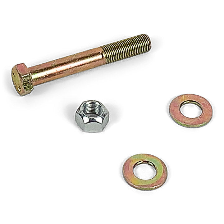 Hex bolt, nut, and two washers for vehicle gear or accessory mounting