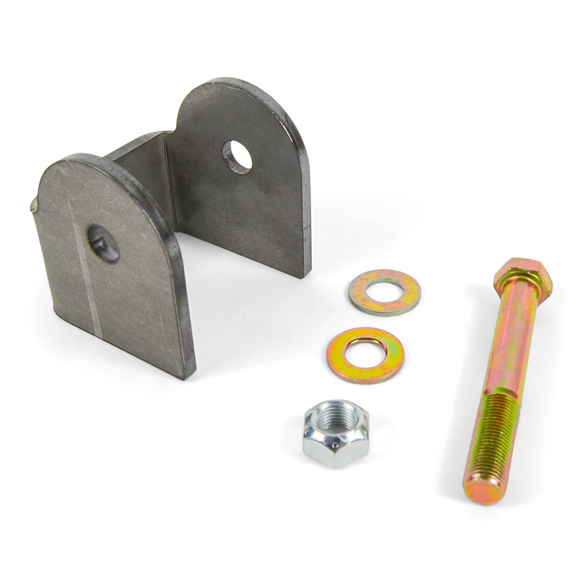 Heavy-duty steel mounting bracket kit with bolt, washers, and nut for off-road vehicles