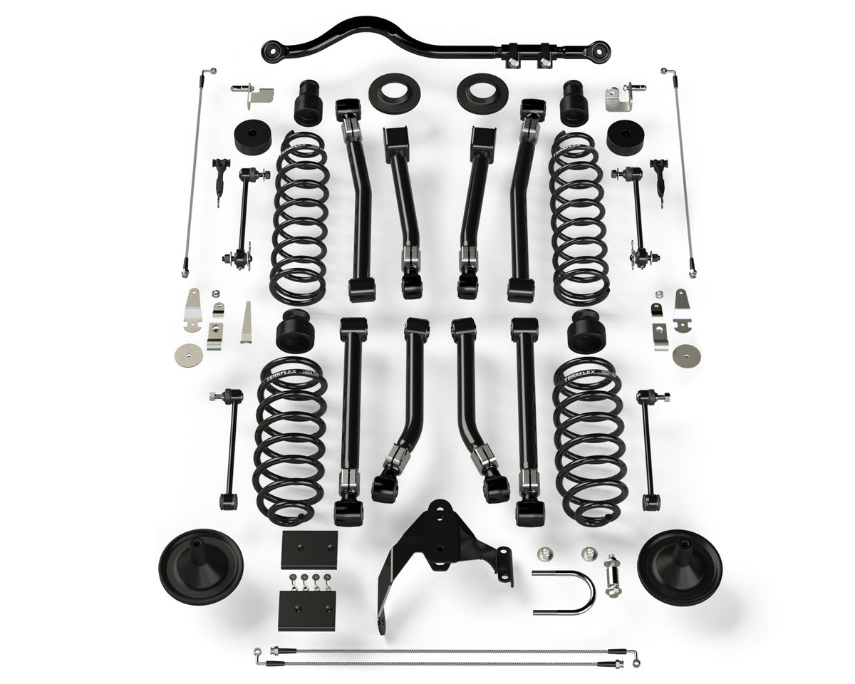 TeraFlex 4" Suspension with 8 Alpine Short Control Arms without shocks for Jeep Wrangler JK 2-door 2007-2018