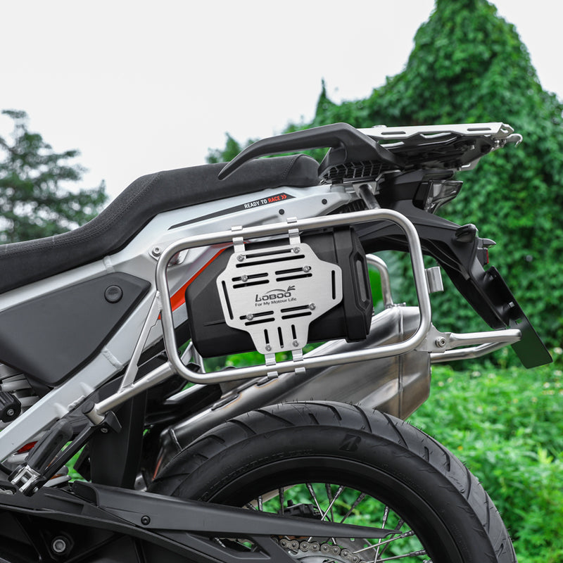 LOBOO Motorcycle Tool Box – Waterproof Engineering Plastic Case with Aluminum Mounting Plate, Lockable Universal Design