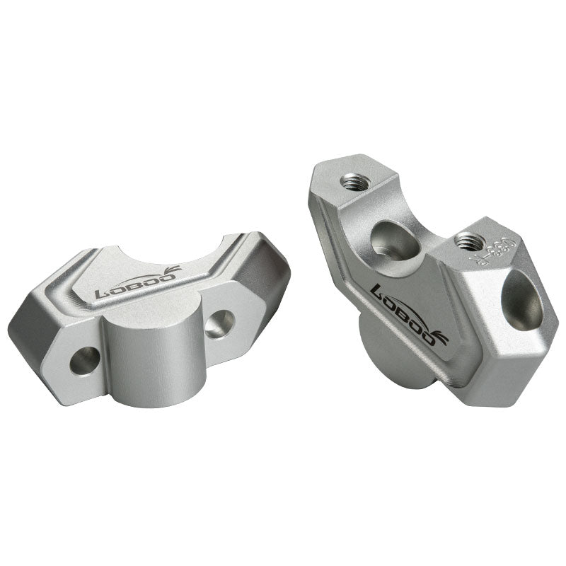 LOBOO Handlebar Risers for BMW F750GS / F850GS / F850GS Adventure / F900GS Adventure (2021-on) – CNC Aluminum 0.75 in Rise / 0.98 in Setback, Silver Anodized Finish