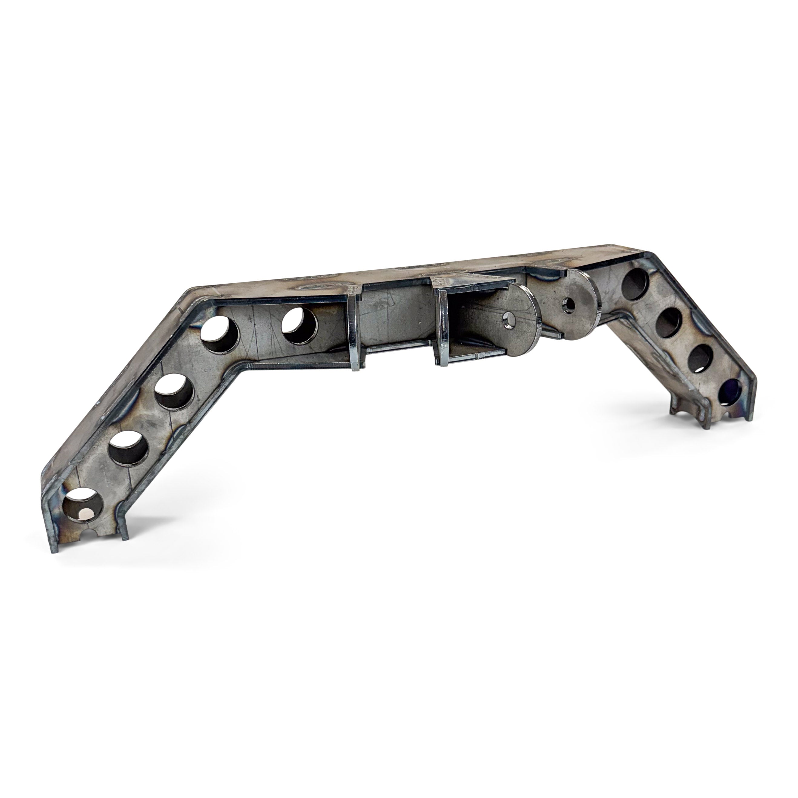 Steel off-road bumper mount bracket with reinforcement holes for Toyota or Jeep vehicles