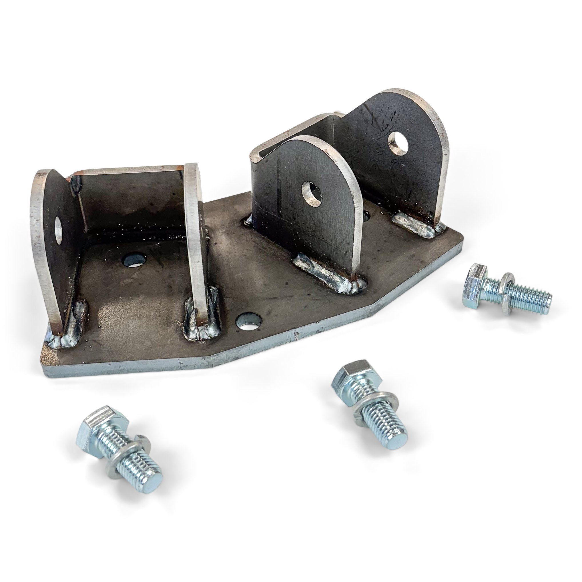 Steel mounting bracket with bolts for off-road vehicle accessory installation