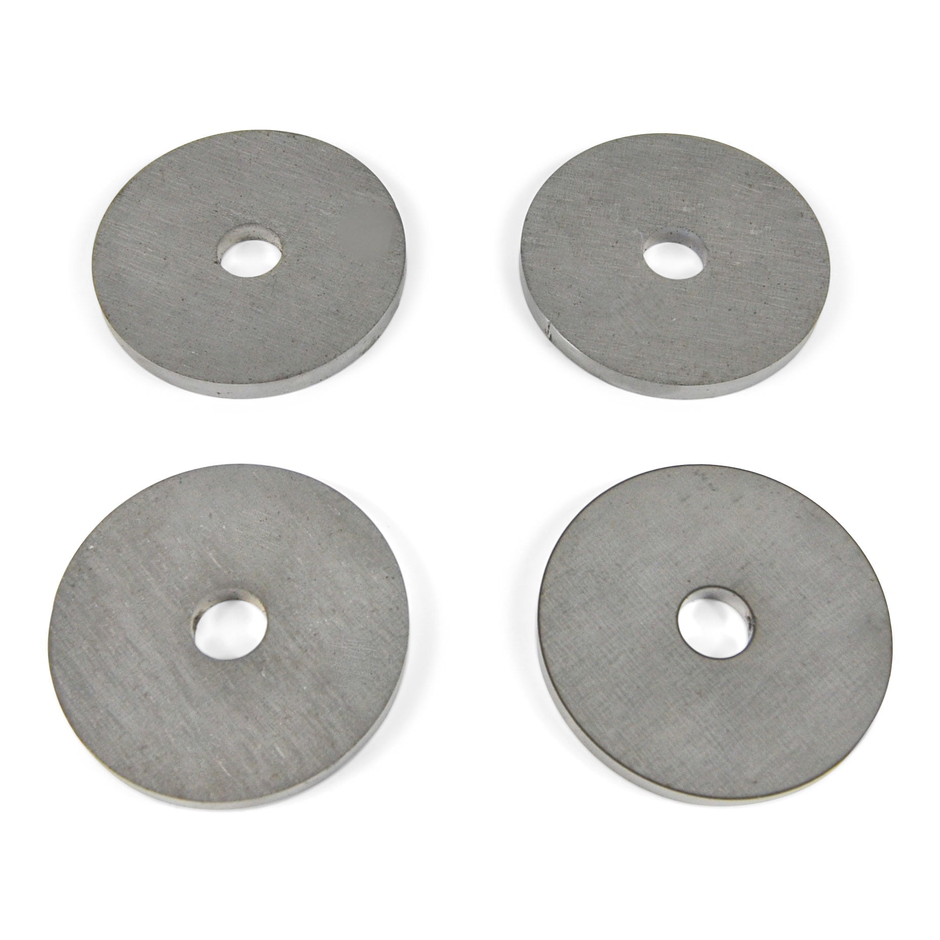 Set of four steel round washers for overlanding vehicle accessories
