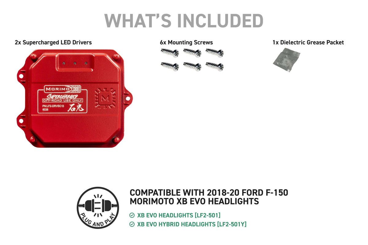 Morimoto Supercharged drivers for 2018-2020 Ford F-150 XB Evo headlights, image 4
