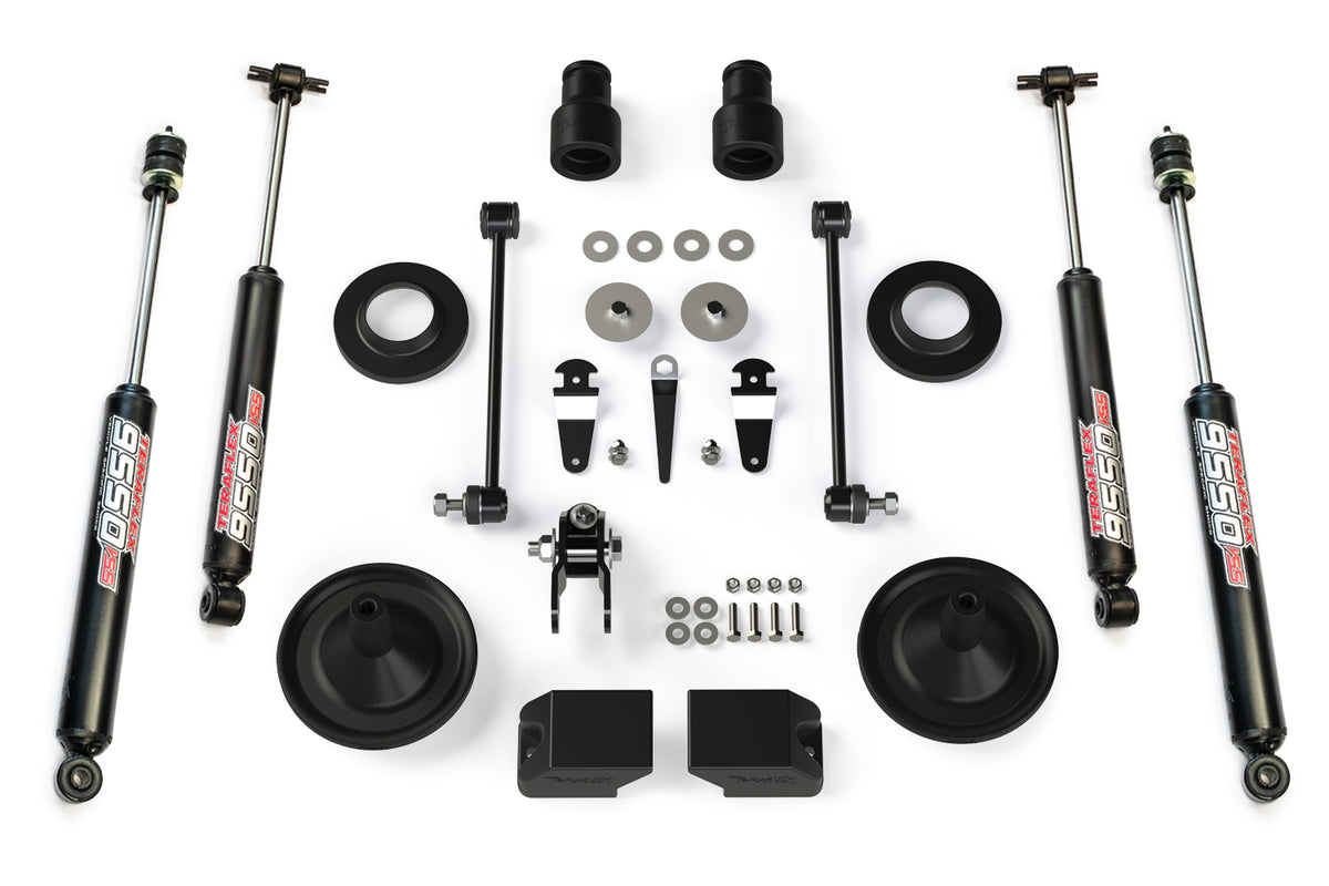 TeraFlex 2.5" performance spacer lift kit & 9550 VSS Twin-Tube shocks for Jeep Wrangler JK 2007-2018