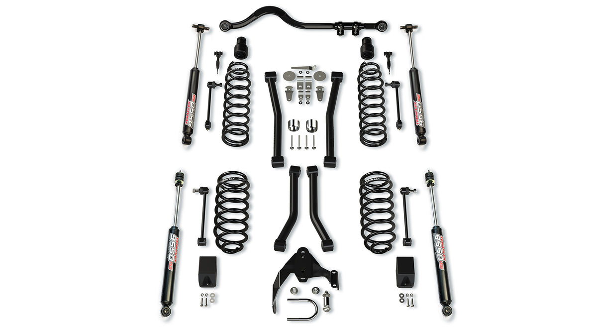 TeraFlex 3" suspension system with 4 Sport control arms & 9550 VSS Twin-Tube for Jeep Wrangler JK 2-door 2007-2018