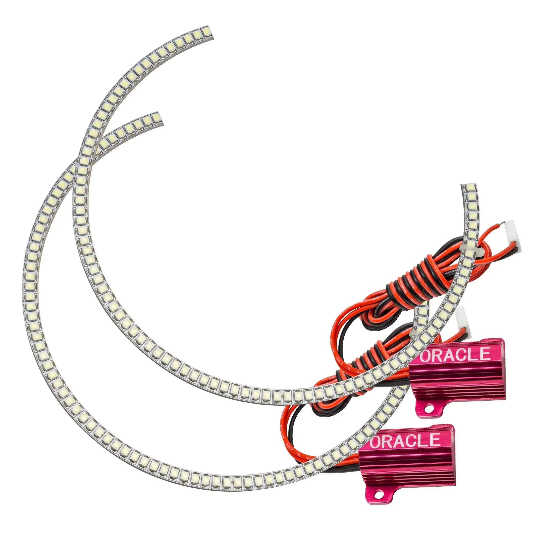 LED halo ring light kit with wiring for vehicle headlights, ideal for Toyota, Jeep, Ford mods
