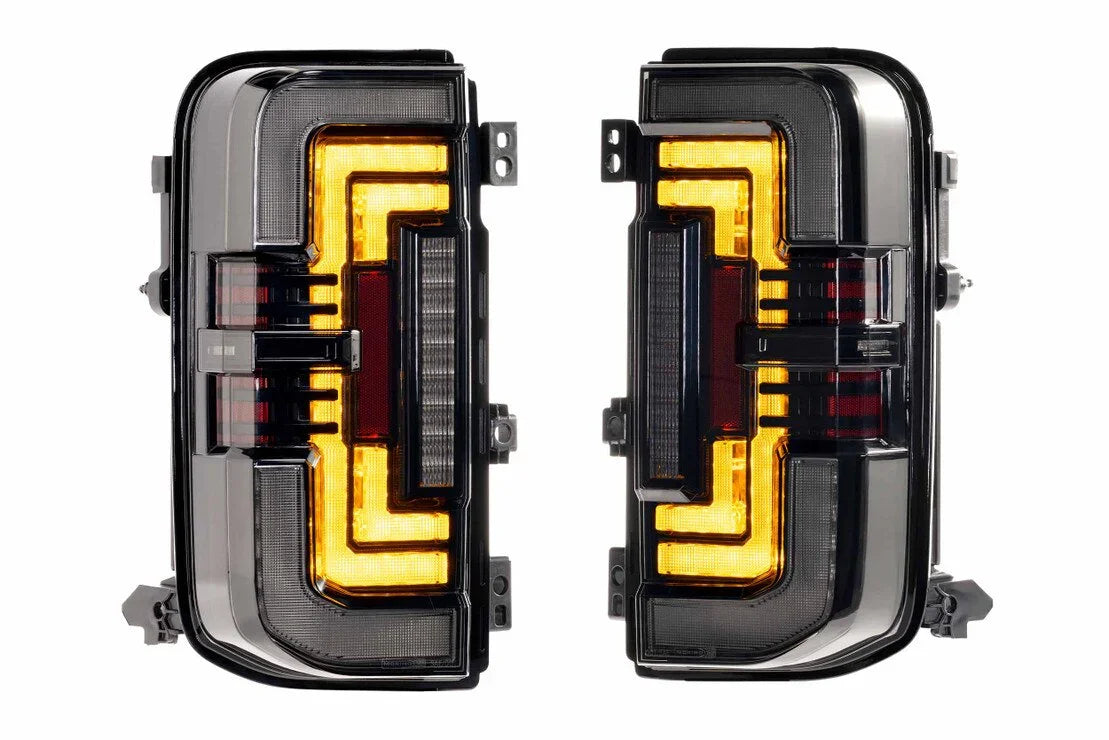 LED tail lights pair with amber turn signals for Toyota Tacoma