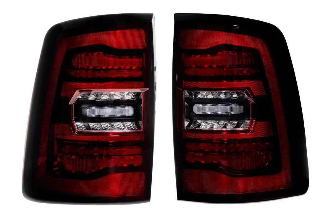 Pair of LED smoked red tail lights for Toyota Tacoma, rear view truck accessory