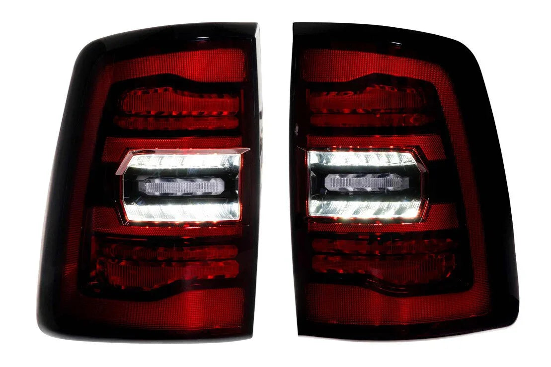 Pair of LED tail lights for Toyota Tundra, red and clear lens, automotive accessory