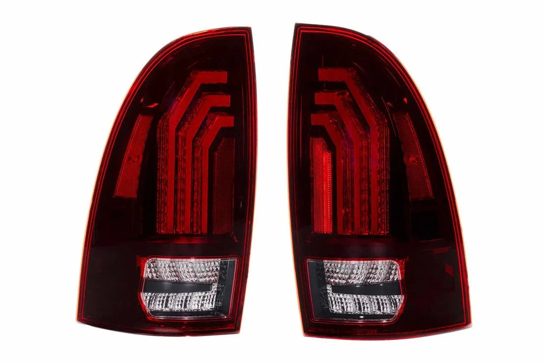 Pair of red LED tail lights for truck or SUV, modern design, clear lens accents