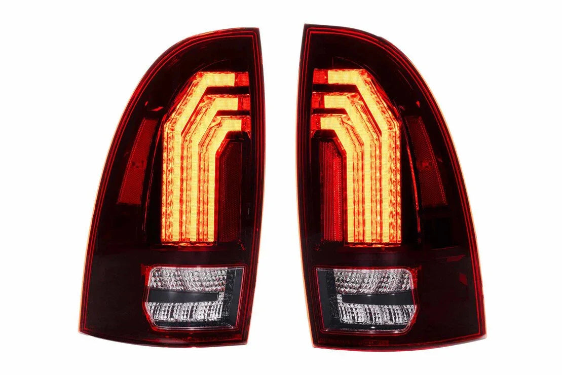 Pair of LED tail lights with red and amber accents for Toyota 4Runner or compatible vehicles