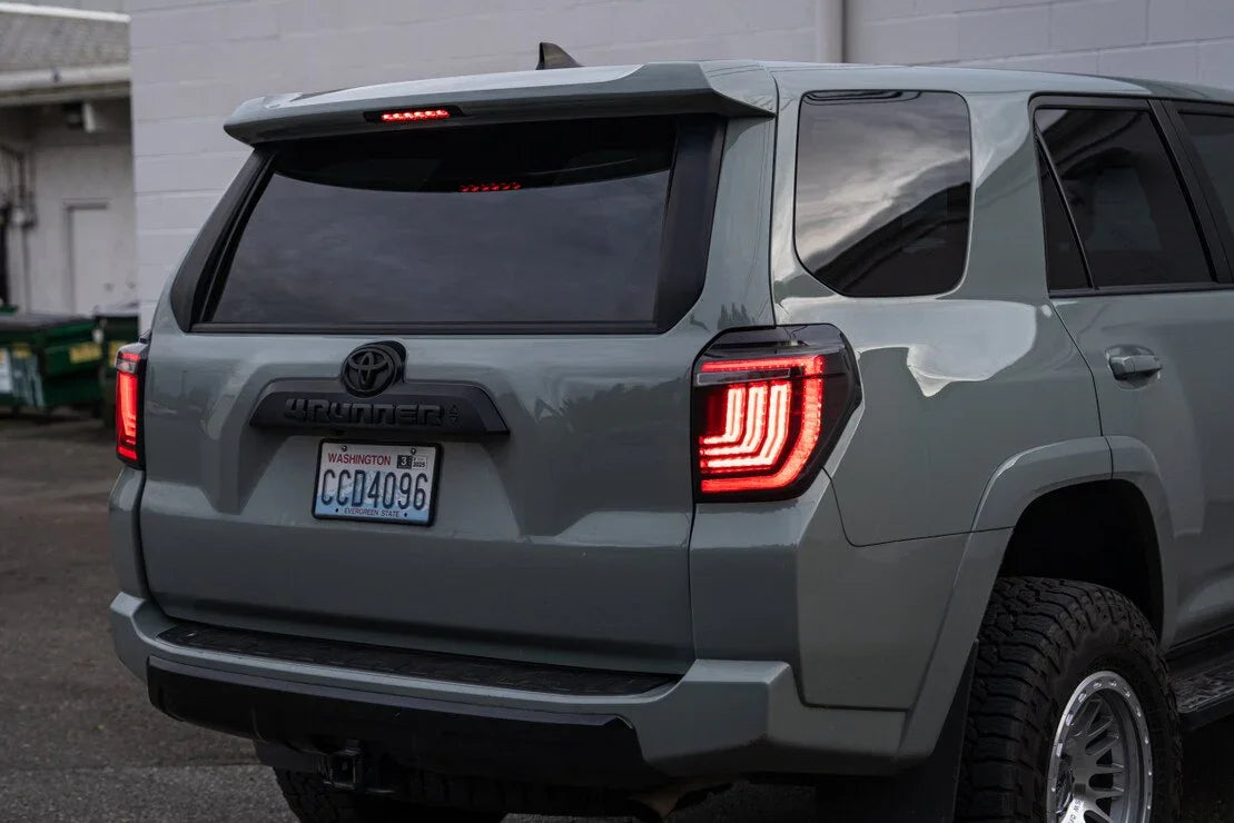 Toyota 4Runner rear view with LED tail lights, overlanding SUV accessories