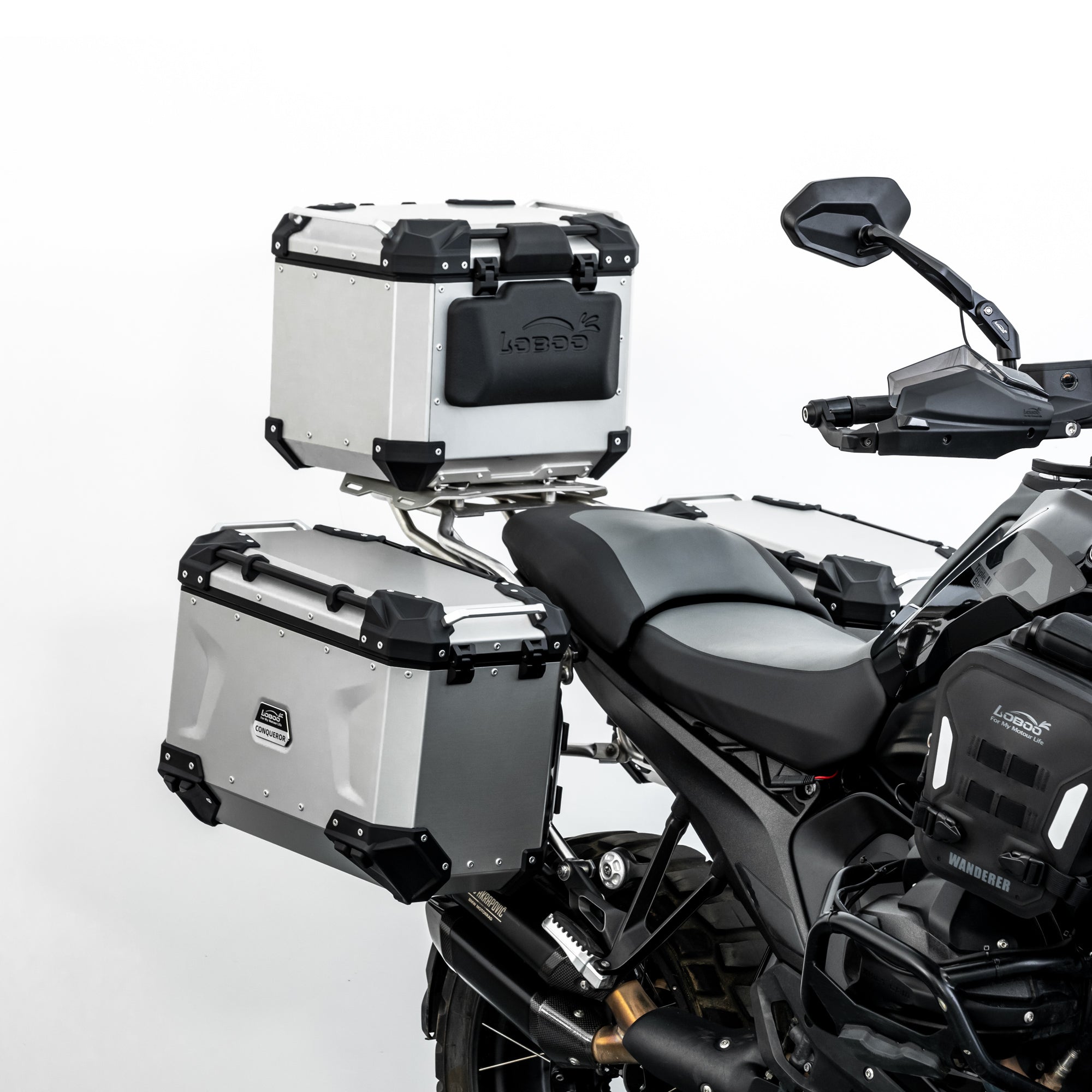 LOBOO CONQUEROR Aluminum Cases & Racks Set for BMW R1300GS / R1300GS Adventure